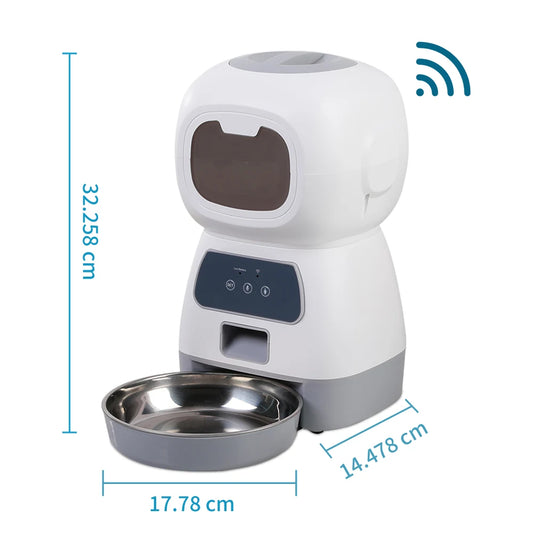 3.5L WiFi Smart Automatic Pet Feeder – Voice Recorder & Timed Food Dispenser for Cats & Dogs