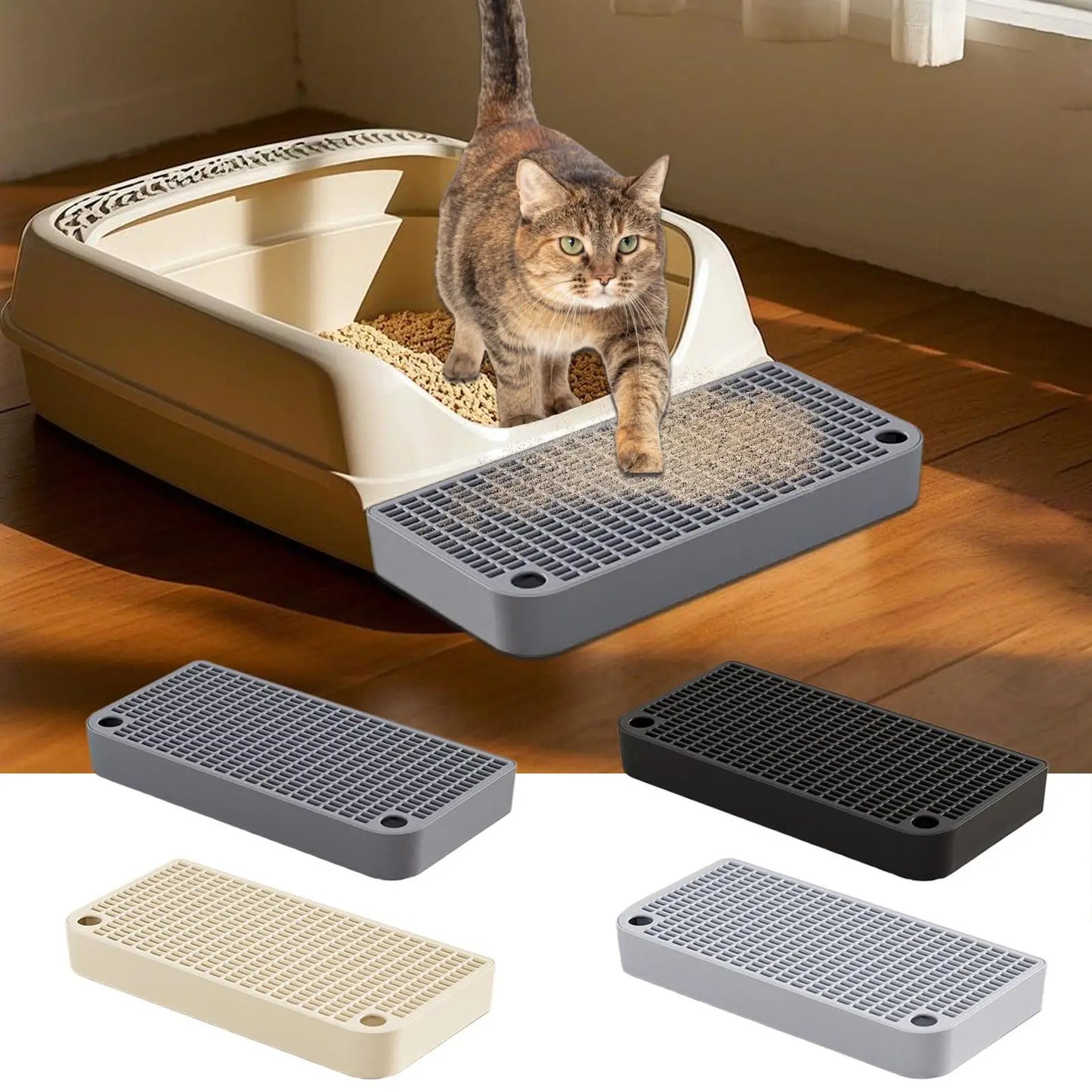 Cat Litter Box Ramp – Step-On Waterproof Ramp with Filter Function for Kittens and Small Cats