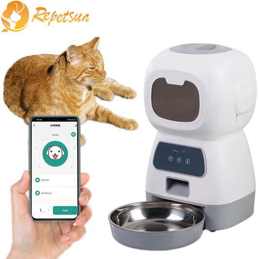 3.5L WiFi Smart Automatic Pet Feeder – Voice Recorder & Timed Food Dispenser for Cats & Dogs