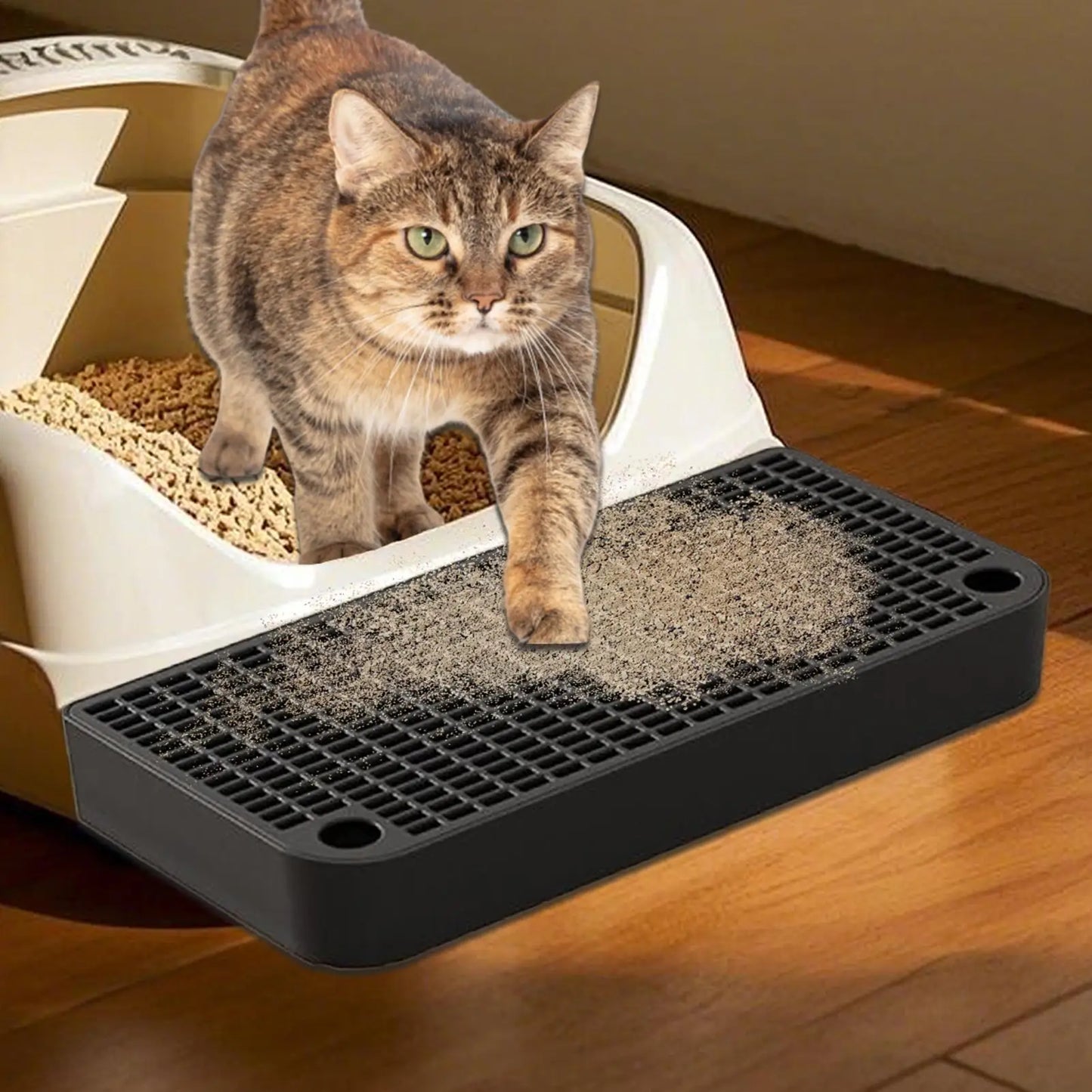 Cat Litter Box Ramp – Step-On Waterproof Ramp with Filter Function for Kittens and Small Cats